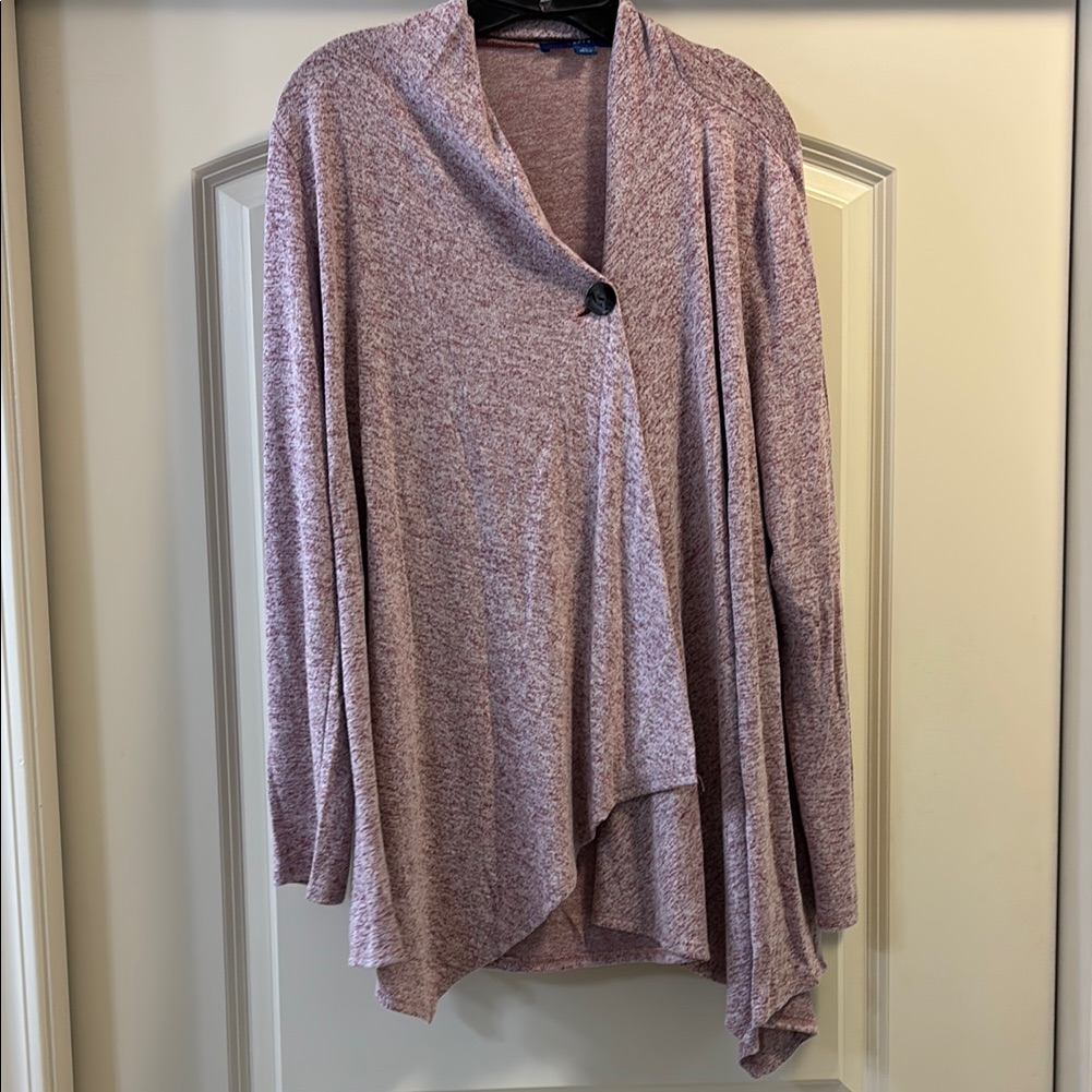Apt. 9 Pink Cardigan With Waterfall Drape
